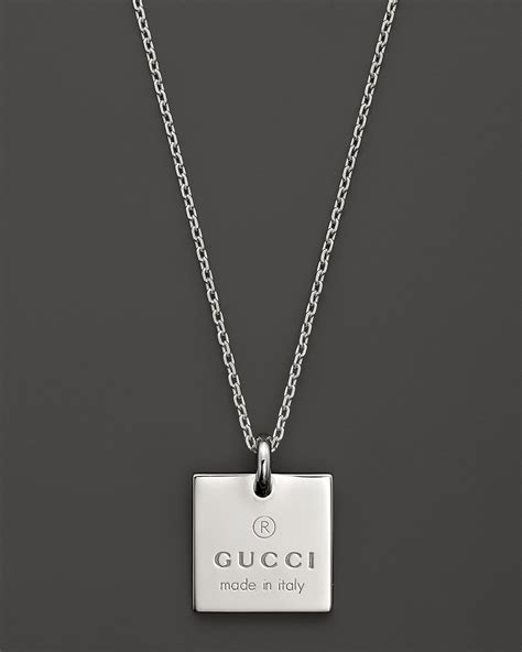 gucci silver necklace square|Gucci silver and onyx necklace.